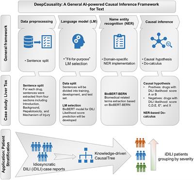 DeepCausality: A general AI-powered causal inference framework for free text: A case study of LiverTox